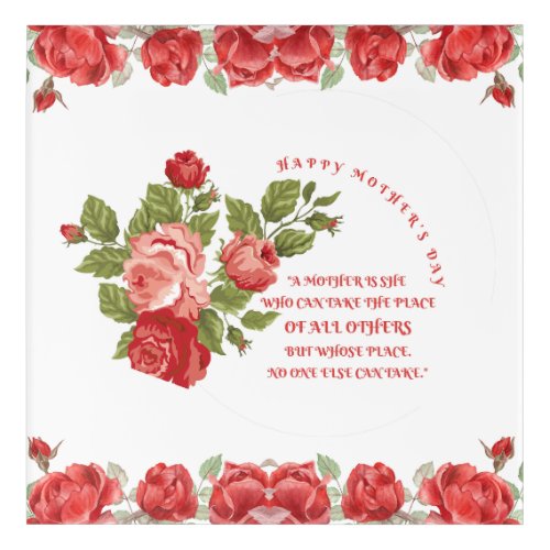 Custom Mothers  Day Acrylic Wall Art Home Decor