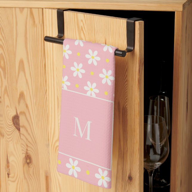 Custom Mother's Day Gift Personalized Daisy Kitchen Towel (Thirds Fold)