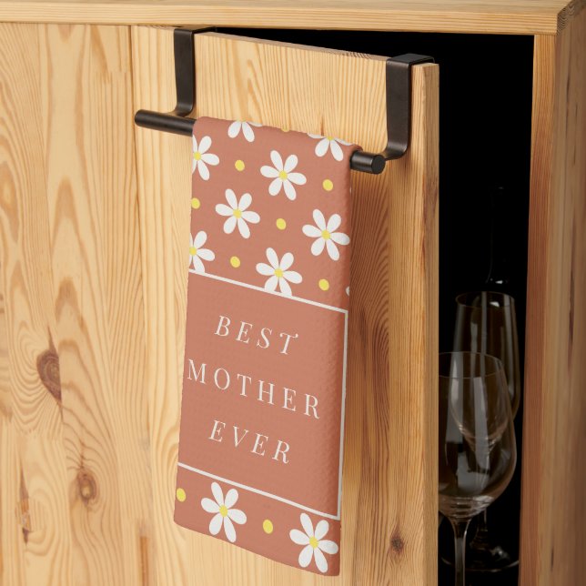 Custom Mother's Day Gift Personalized Daisy Kitchen Towel (Thirds Fold)