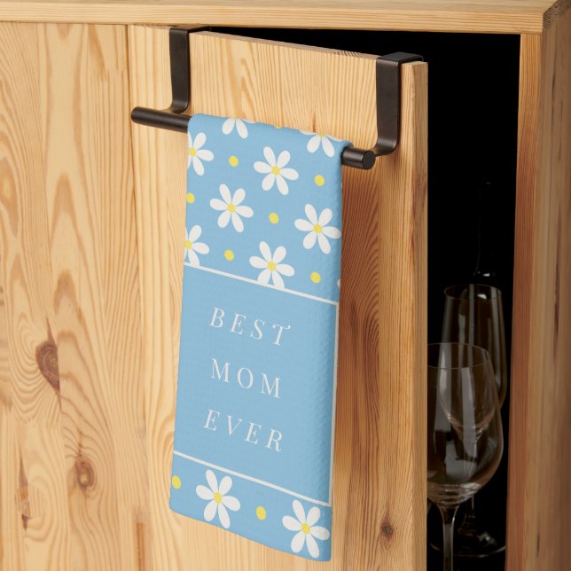 Custom Mother's Day Gift Personalized Daisy Kitchen Towel (Thirds Fold)
