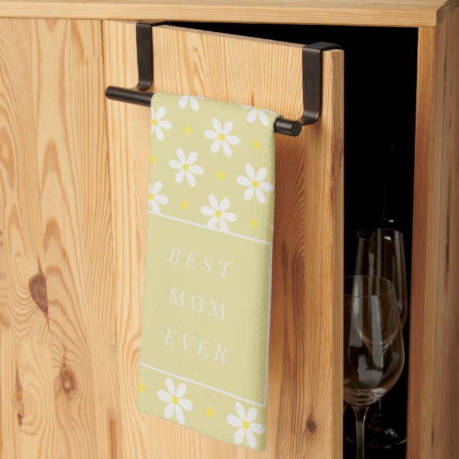 Custom Mother's Day Gift Personalized Daisy Kitchen Towel (Thirds Fold)