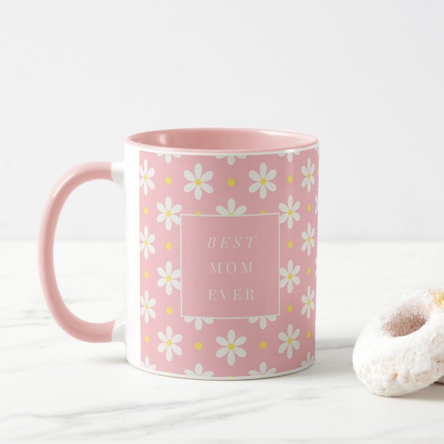 Custom Mother's Day Gift Personalized Daisy Mug (With Donut)