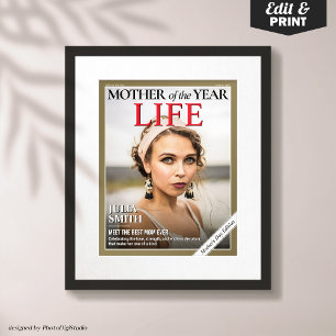 Custom Mothers Day Magazine Cover, Gift for Mom Poster