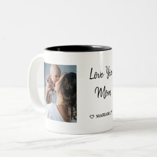 Custom Mother's Day Photo Collage Two-Tone Coffee Mug