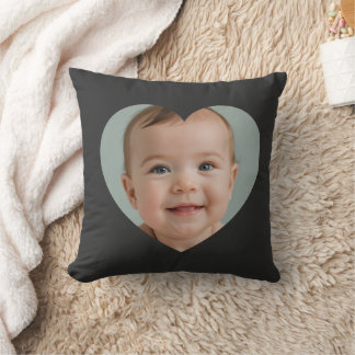 Custom mothers day photo heart mask Throw Pillow 