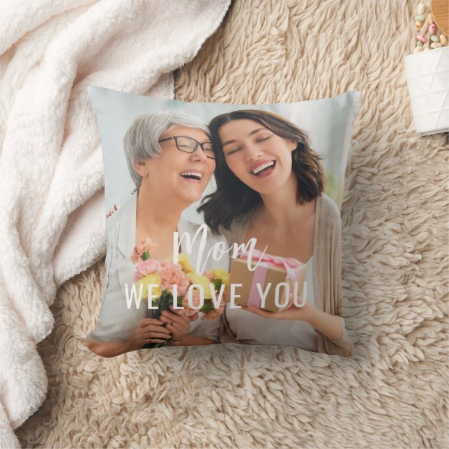 Custom Mothers Day Photo  Throw Pillow (Blanket)