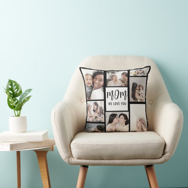 Custom Mothers Day Photo  Throw Pillow (Chair)