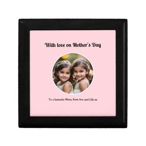 Custom Mothers Day Pretty Pink Photo Chic Keepsake Gift Box