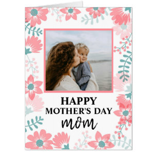Custom Mothers day red floral women love Card
