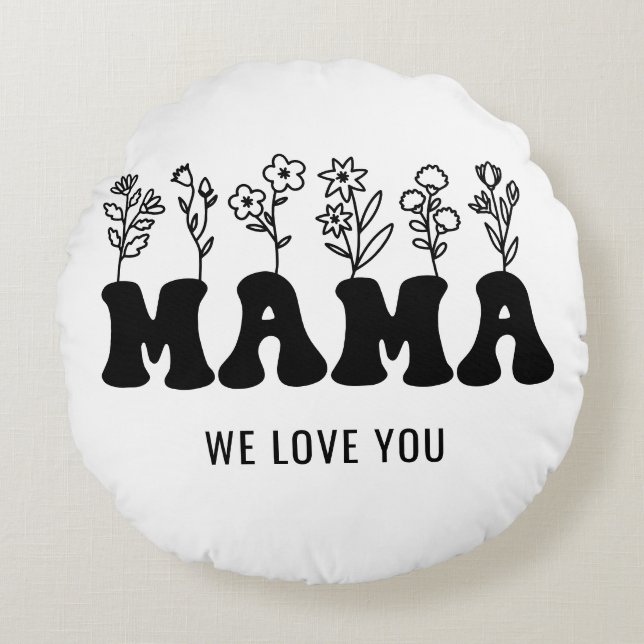  Custom Mothers Day  Round Pillow (Front)