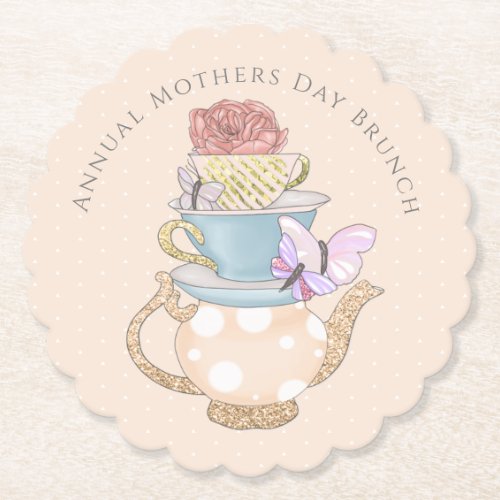 Custom Mothers Day Tea Party Favor Box Napkins Paper Coaster