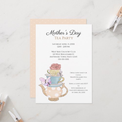 Custom Mothers Day Tea Party Invitation