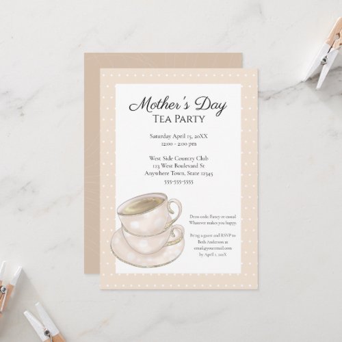 Custom Mothers Day Tea Party Invitation