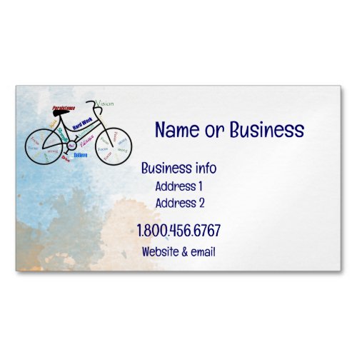 Custom Motivational Bike Cycling Sport  Business Card Magnet
