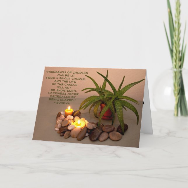 Custom Motivational Buddha Quote Still Life Photo Card (Front)