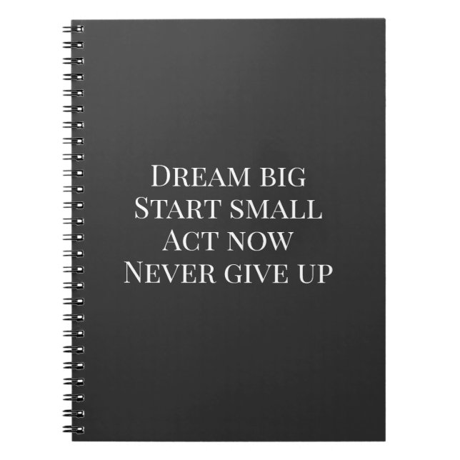 Custom Motivational Quote Canvas Tile  Notebook (Front)