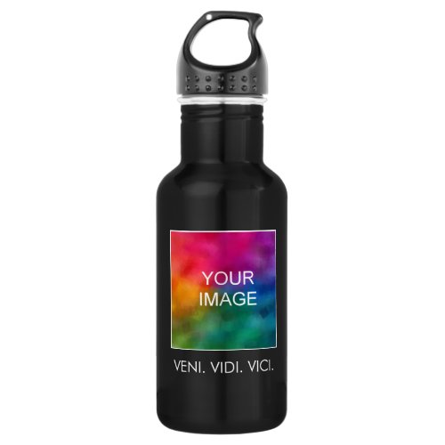 Custom Motivational Success Veni Vidi Vici Quote Stainless Steel Water Bottle