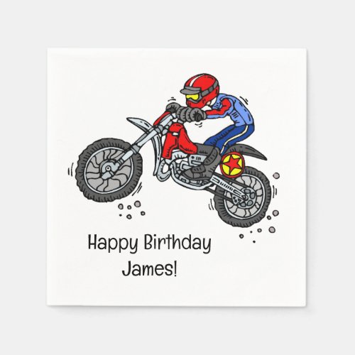 Custom Motocross Dirt Bike Party Paper Napkins