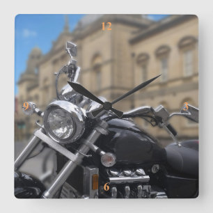 Custom Motorbike in Bath. Square Wall Clock