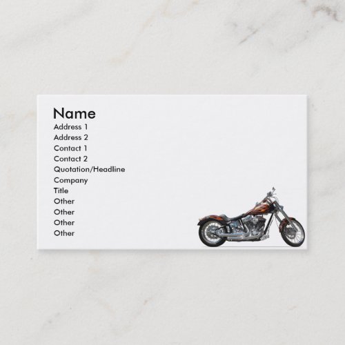 Custom Motorcycle Business Cards