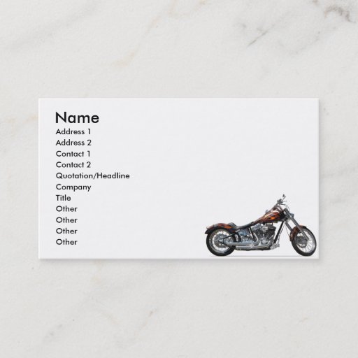 Customizable Custom Motorcycle Business Cards