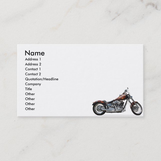 Custom Motorcycle Business Card (Front)
