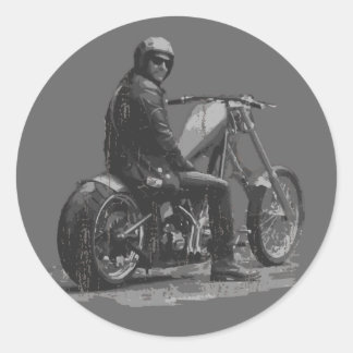 Custom Motorcycle Chopper Love Classic Round Sticker
