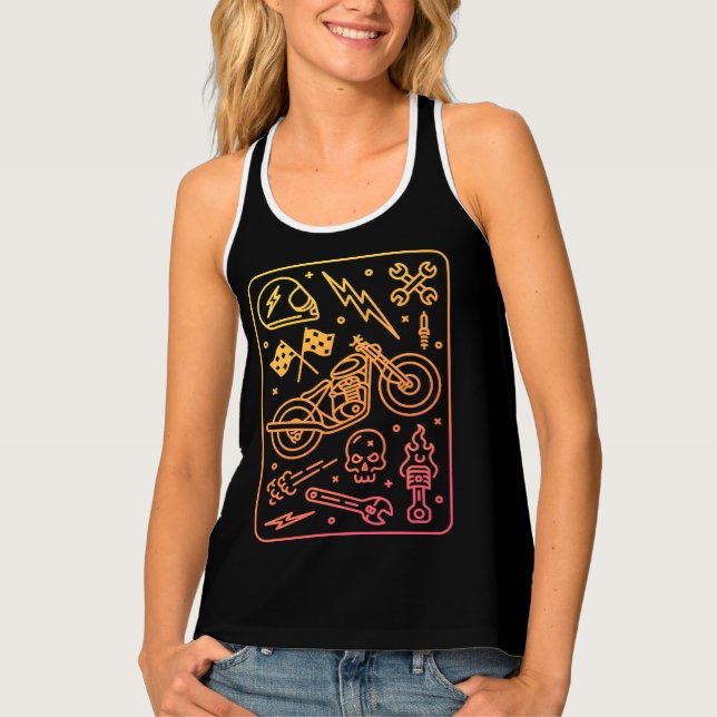 Custom Motorcycle Garage 1 Tank Top (Front)