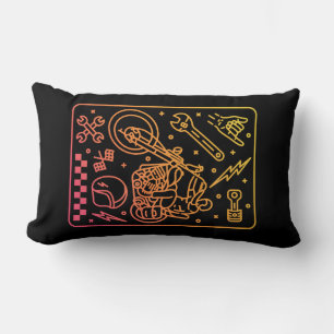 Custom Motorcycle Garage 3 Lumbar Pillow