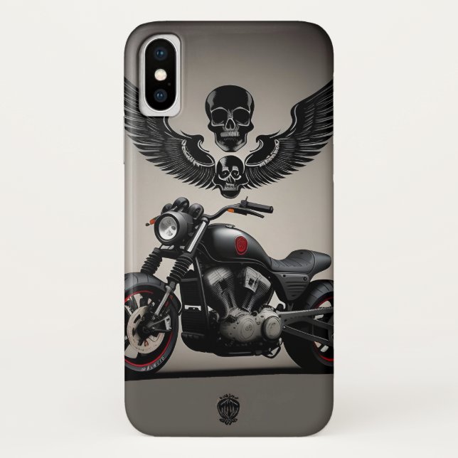 Custom Motorcycle with Skull and Wing Graphic Case-Mate iPhone Case (Back)