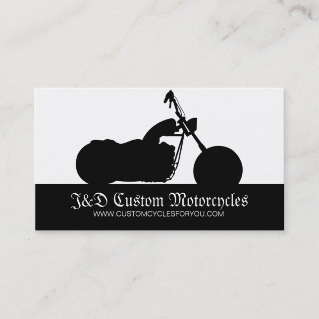 Custom Motorcycles Biker Shop Business Cards (Front)
