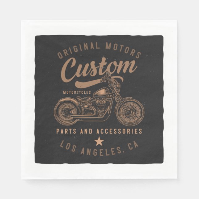 Custom Motorcycles Napkins (Front)
