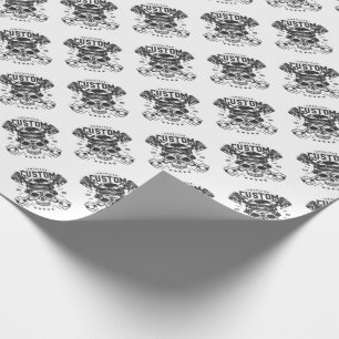 Custom Motorcycles Viking Skull Wrapping Paper