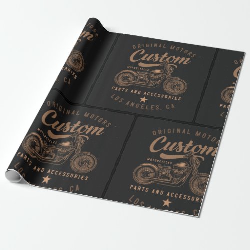 Custom Motorcycles Wrapping Paper