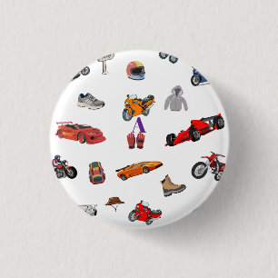 Custom Motorsports & Racing Pattern Ping Pong Padd Button