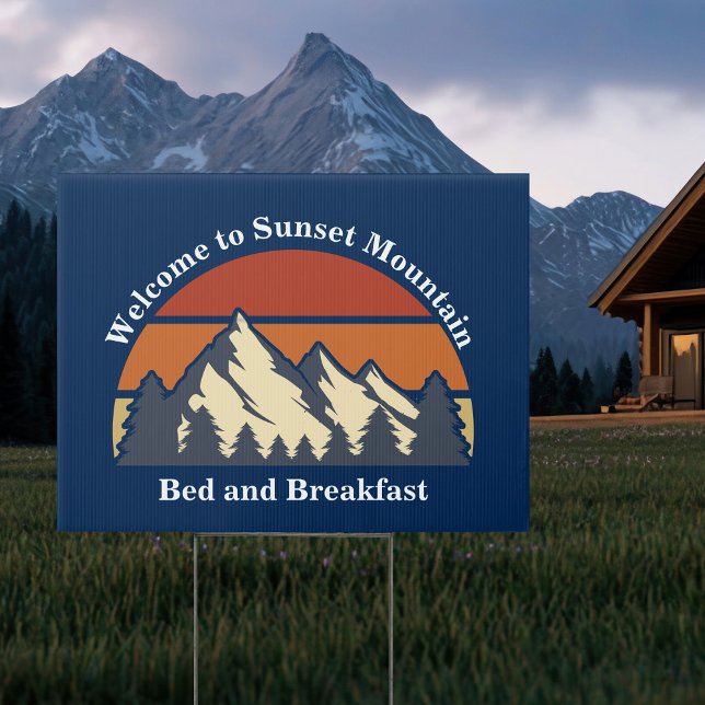 Custom Mountain Bed & Breakfast Camp Welcome Yard Sign (Creator Uploaded)