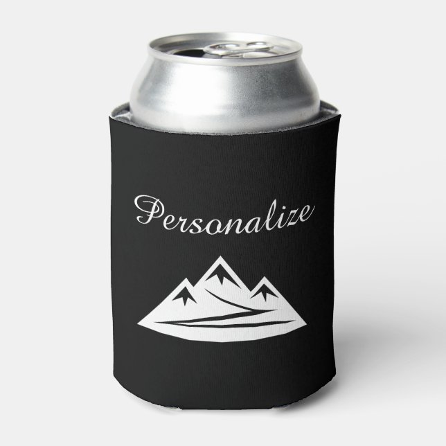 Custom mountain peak logo beverage can cooler (Can Front)