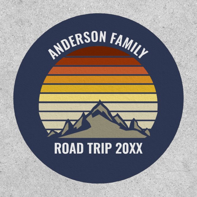 Custom Mountain Sunset Hiking Trip Patch (Front)