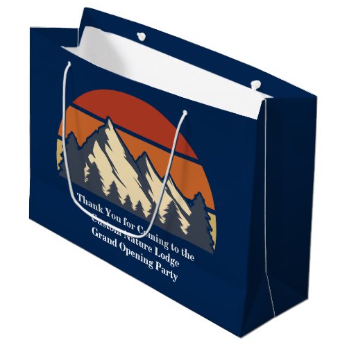 Custom Mountain Sunset Nature Retreat Blue Large Gift Bag