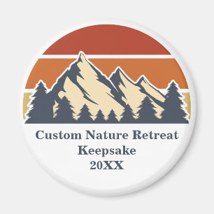 Custom Mountain Sunset Nature Retreat or Lodge Magnet