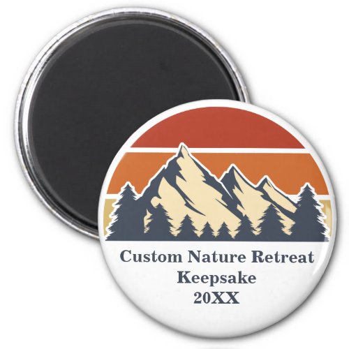 Custom Mountain Sunset Nature Retreat or Lodge Magnet