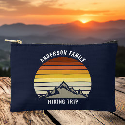 Custom Mountain Sunset Navy Blue Hiking Accessory Pouch