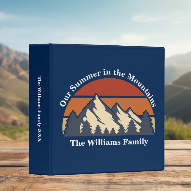 Custom Mountain Sunset Summer Vacation Photo Album 3 Ring Binder (Creator Uploaded)