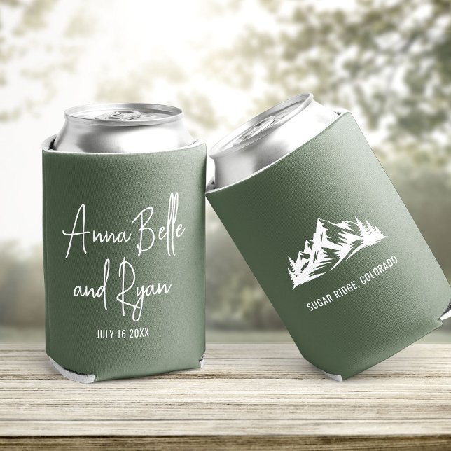 Custom Mountain Wedding Guest Favor Can Cooler (Creator Uploaded)