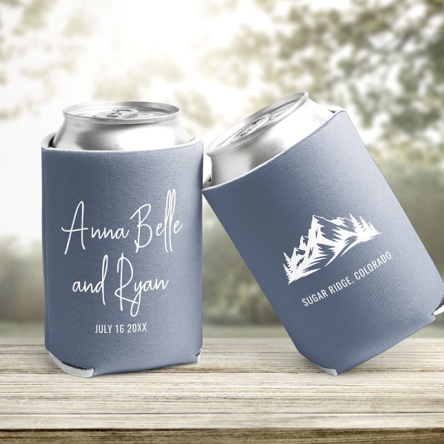 Custom Mountain Wedding Guest Favor Can Cooler (Creator Uploaded)