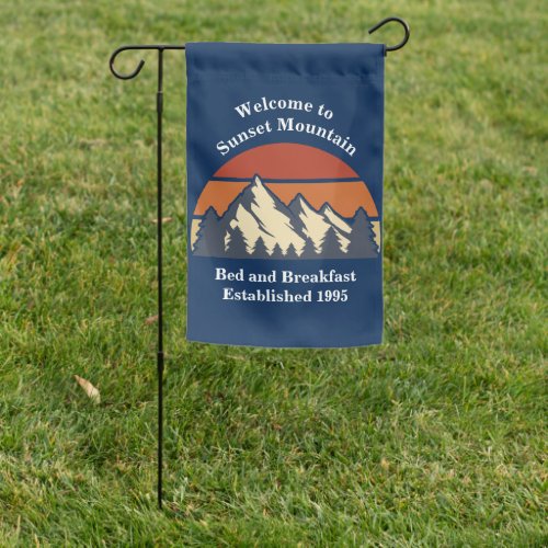 Custom Mountain Welcome Bed and Breakfast Camp Garden Flag
