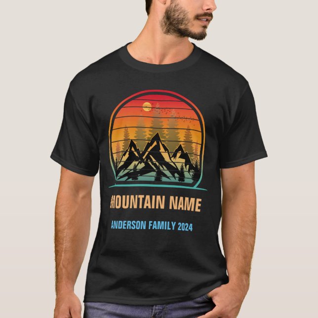 Custom Mountains Family Camping T-Shirt (Front)