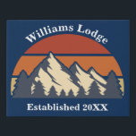 Custom Mountains Sunset Log Cabin Home Blue Faux Canvas Print<br><div class="desc">This awesome sunset over rocky mountains in nature makes a great image for custom wall art in a family log cabin in the woods or forest. Just add your own last name and the year with our personalization tool plus your established date for your B & B on this cool...</div>