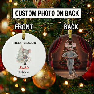 Custom Mouse Nutcracker Photo Christmas Ceramic Ornament