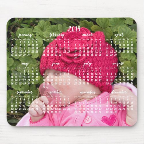 Custom Mouse Pad Calendar 2019 Add Photo